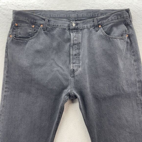 Levi's 501 Original Straight Leg Jeans Men 52x32 Black American Preppy Denim - Picture 2 of 10